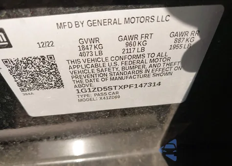 2023 Chevrolet Malibu Fwd 1Lt z USA, uszkodzony, nr VIN 1G1ZD5STXPF147314